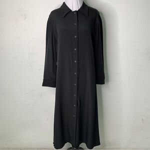 Armani Collezioni Women's Black Long Sleeve Button Down Maxi Dress Size 12